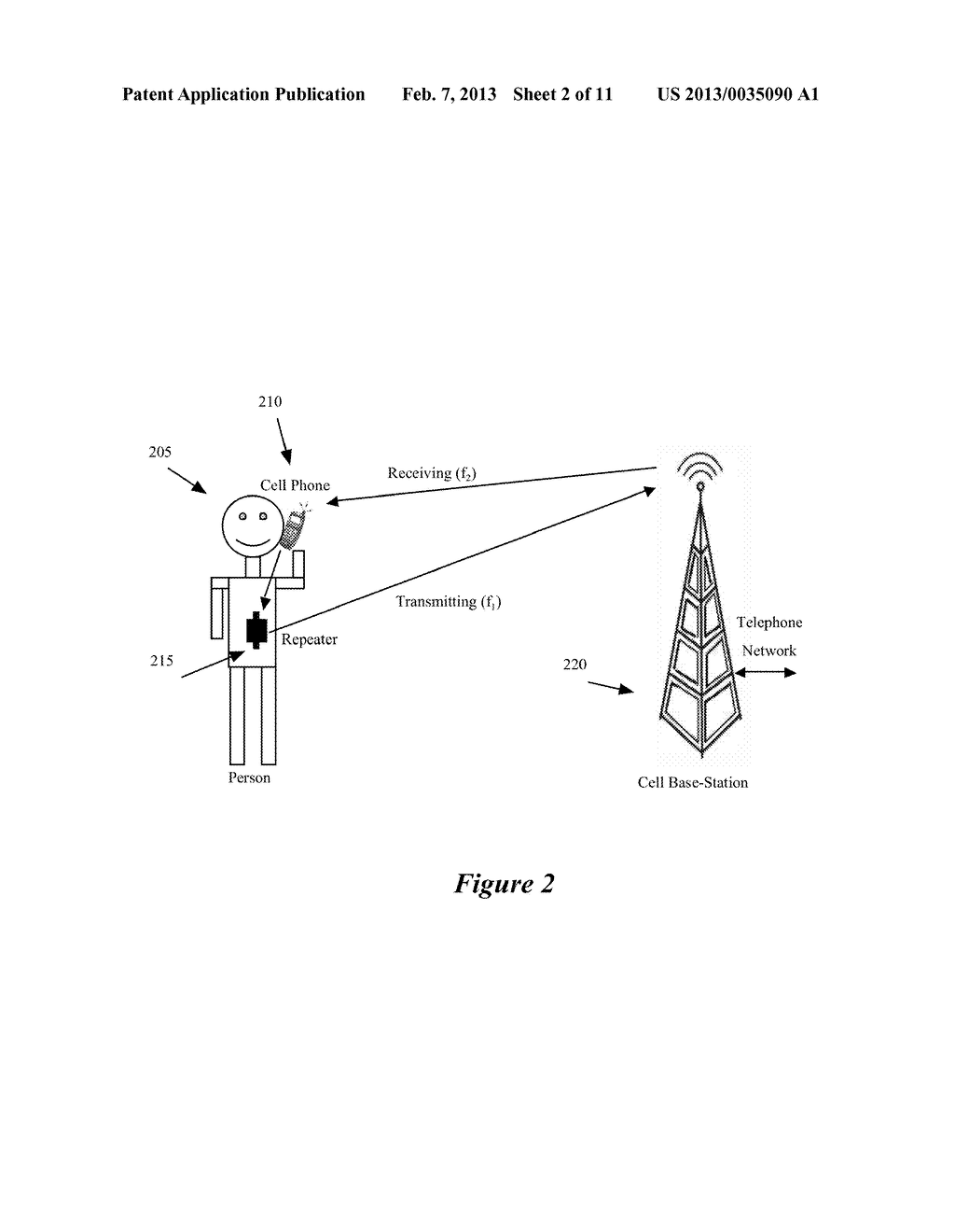 REPEATER DEVICE FOR REDUCING THE ELECTROMAGNETIC RADIATION TRANSMITTED     FROM CELLULAR PHONE ANTENNAS AND EXTENDING PHONE BATTERY LIFE - diagram, schematic, and image 03