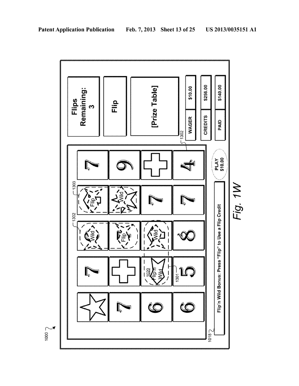 SLOT MACHINE GAME WITH ALTERNATING WILD SYMBOL - diagram, schematic, and image 14