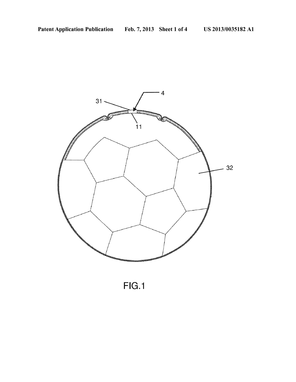 Inflatable sports ball - diagram, schematic, and image 02