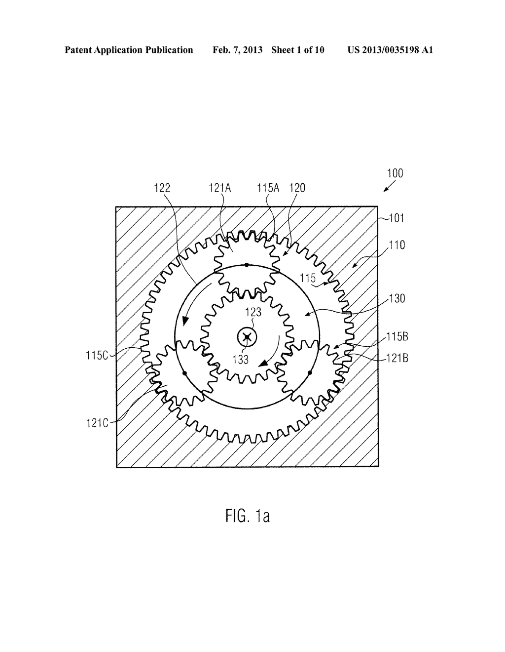 GEARBOX COMPRISING A STATIONARY GEAR COMPONENT FORMED ON THE BASIS OF     VARIABLE FLANK PROFILES OF GEAR TEETH - diagram, schematic, and image 02