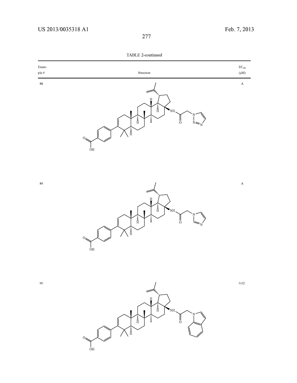 C-17 AND C-3 MODIFIED TRITERPENOIDS WITH HIV MATURATION INHIBITORY     ACTIVITY - diagram, schematic, and image 276