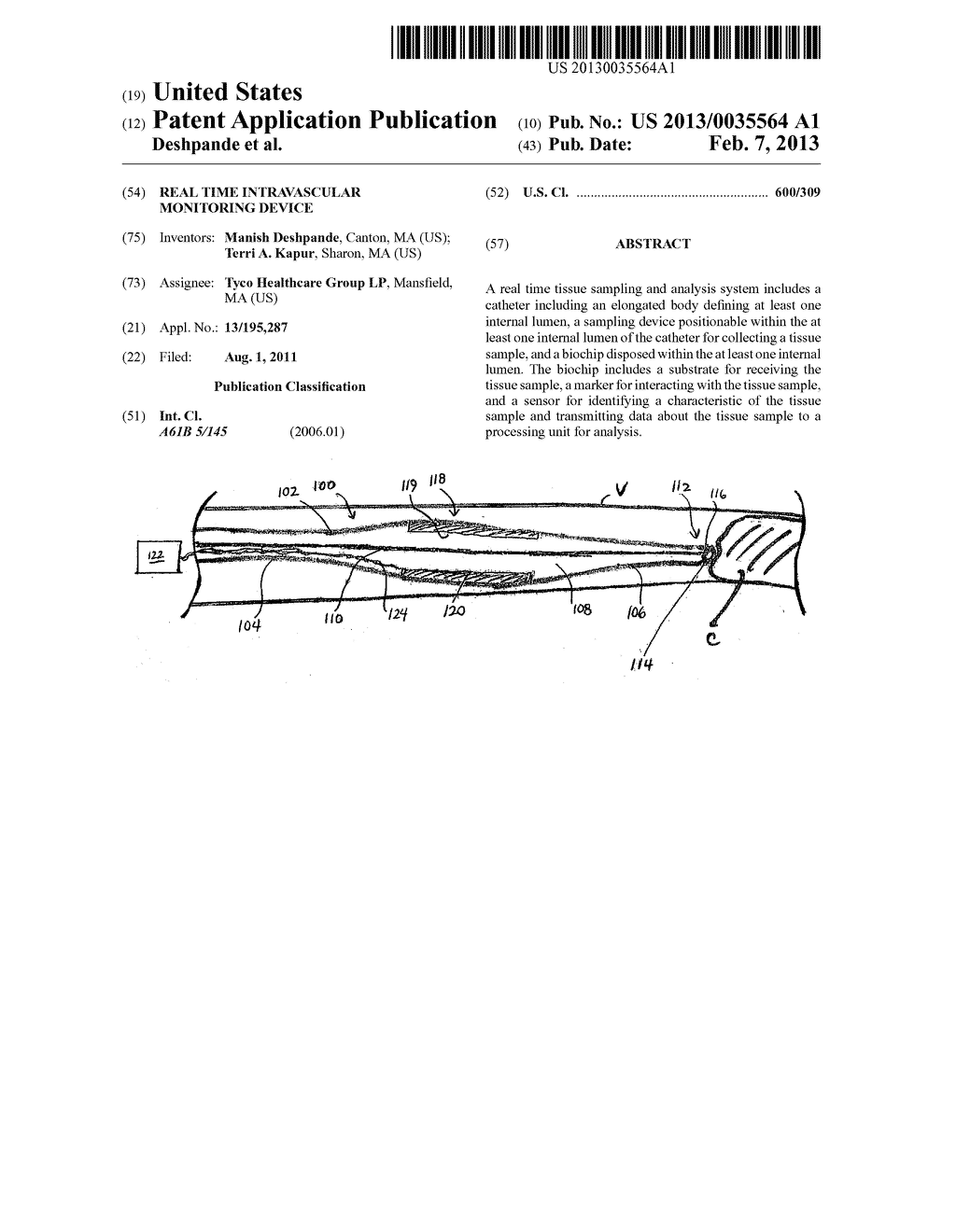 REAL TIME INTRAVASCULAR MONITORING DEVICE - diagram, schematic, and image 01