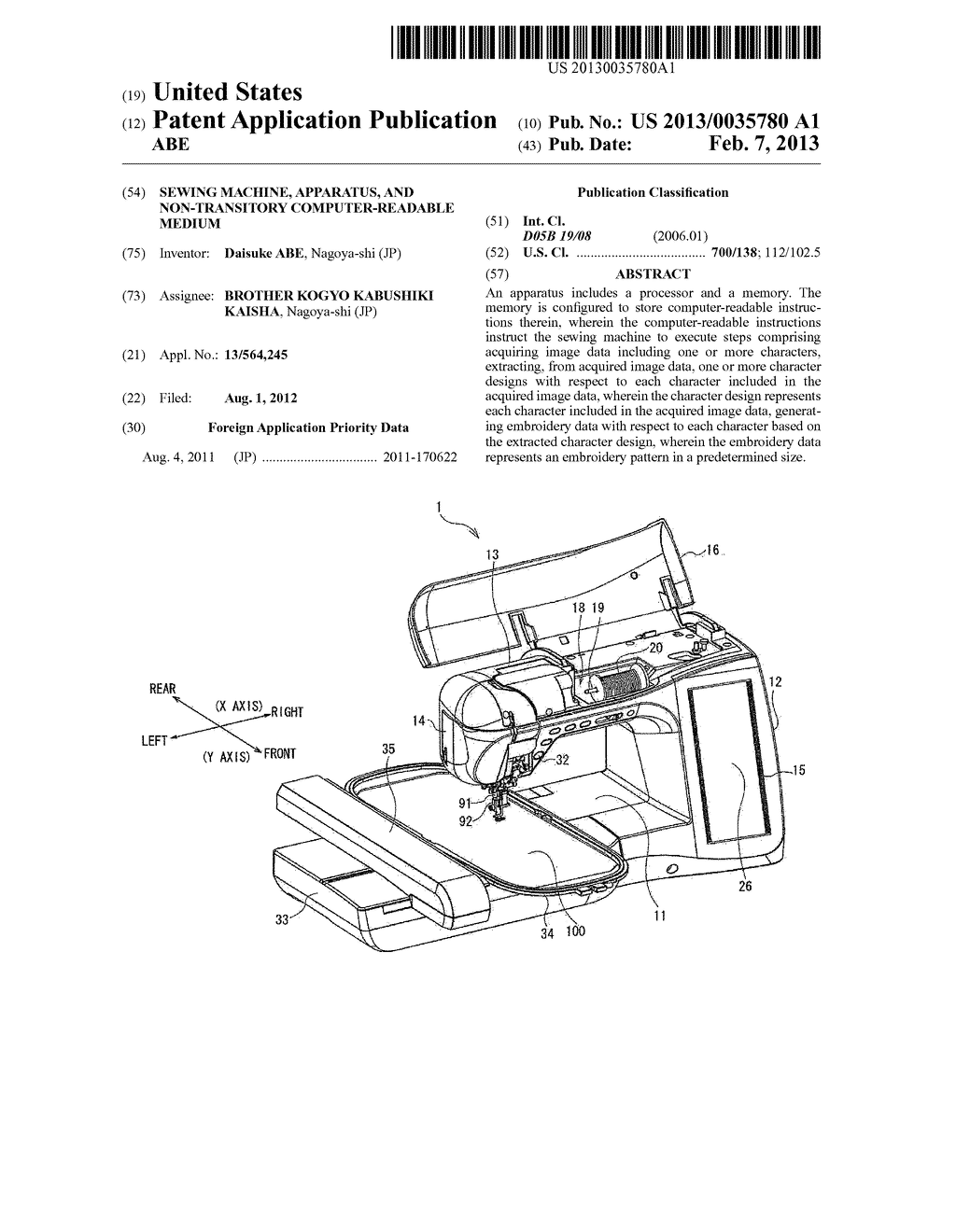 SEWING MACHINE, APPARATUS, AND NON-TRANSITORY COMPUTER-READABLE MEDIUM - diagram, schematic, and image 01