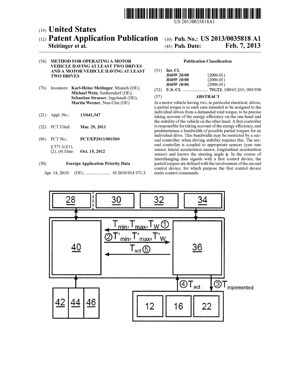 METHOD FOR OPERATING A MOTOR VEHICLE HAVING AT LEAST TWO DRIVES AND A     MOTOR VEHICLE HAVING AT LEAST TWO DRIVES - diagram, schematic, and image 01