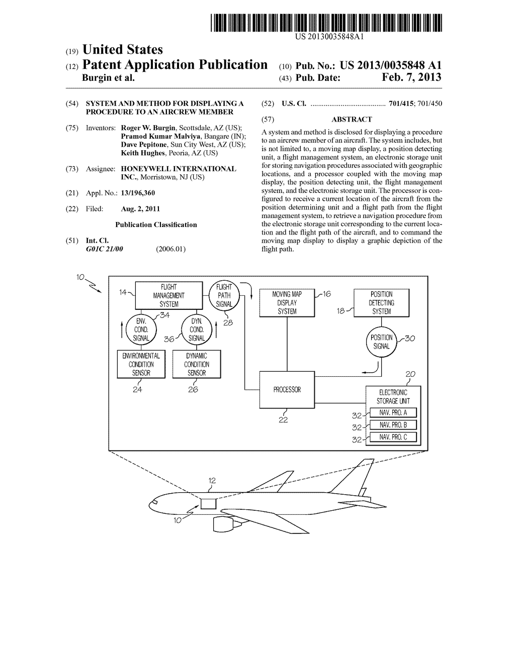 SYSTEM AND METHOD FOR DISPLAYING A PROCEDURE TO AN AIRCREW MEMBER - diagram, schematic, and image 01