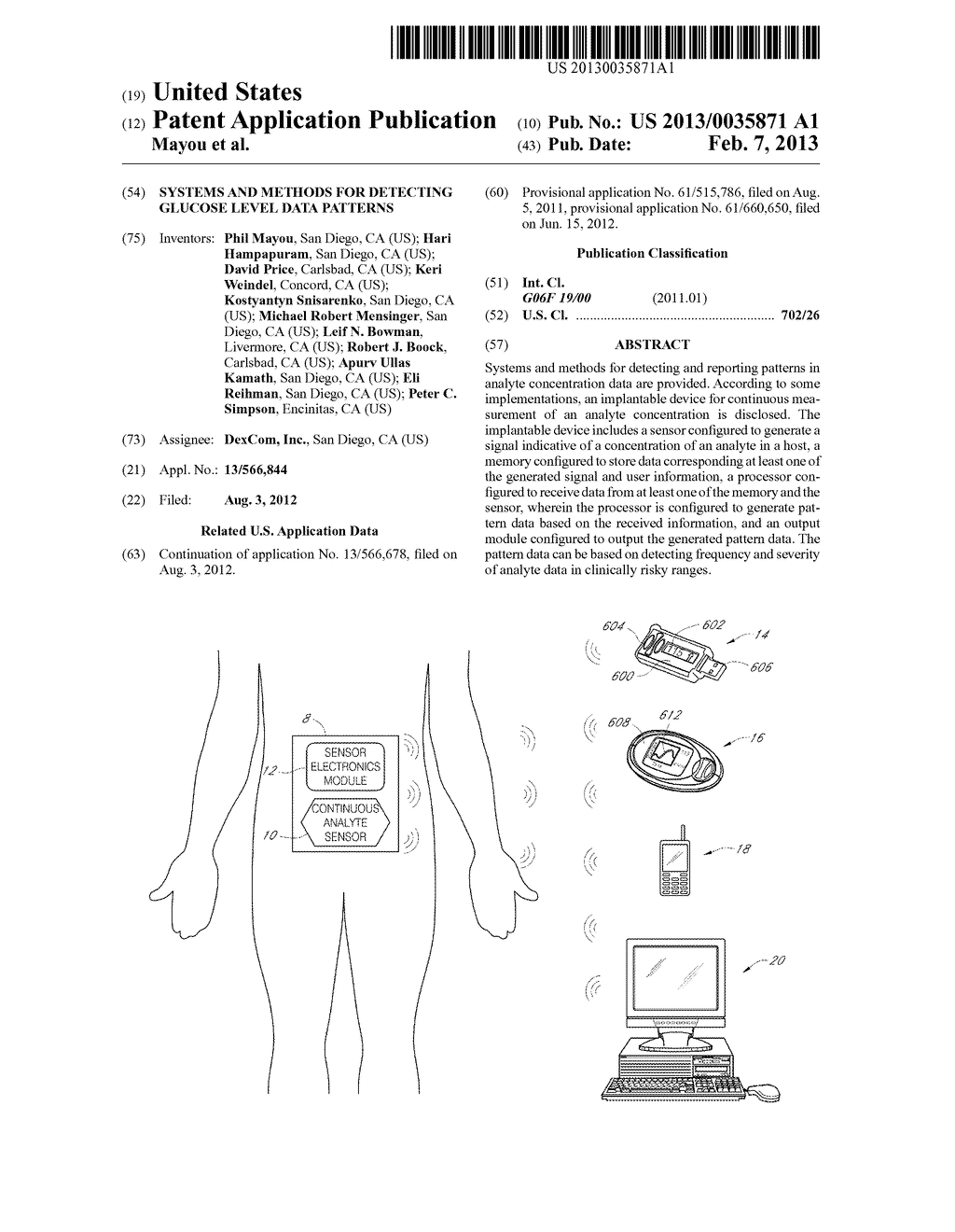 SYSTEMS AND METHODS FOR DETECTING GLUCOSE LEVEL DATA PATTERNS - diagram, schematic, and image 01