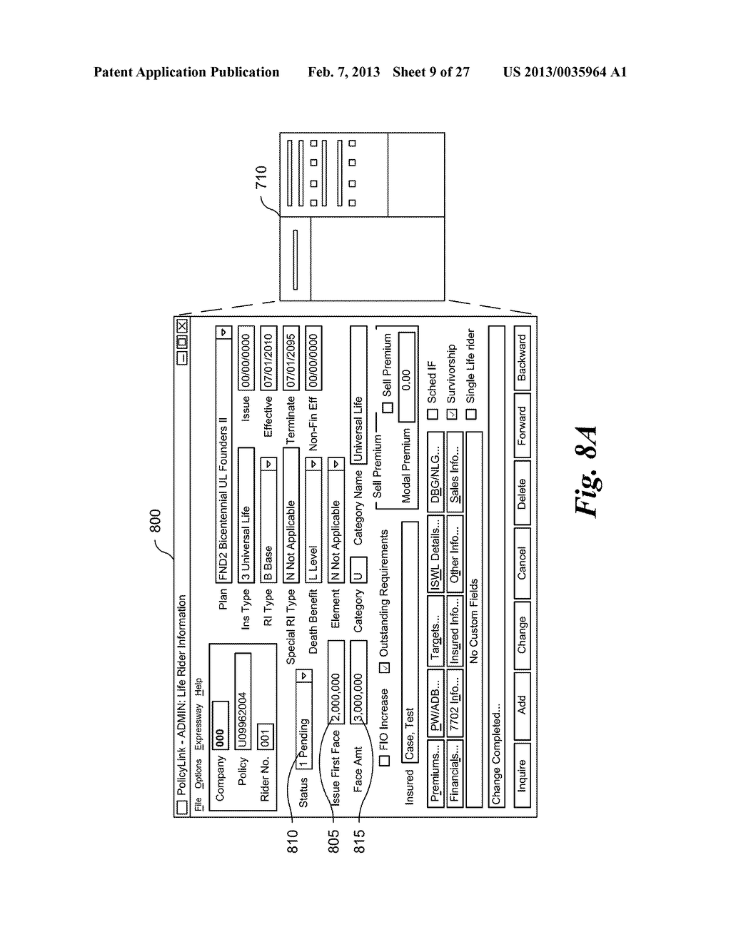 SYSTEM AND METHOD FOR DATA PROCESSING FOR TERM LIFE INSURANCE POLICIES     ISSUED BEFORE COMPREHENSIVE UNDERWRITING - diagram, schematic, and image 10