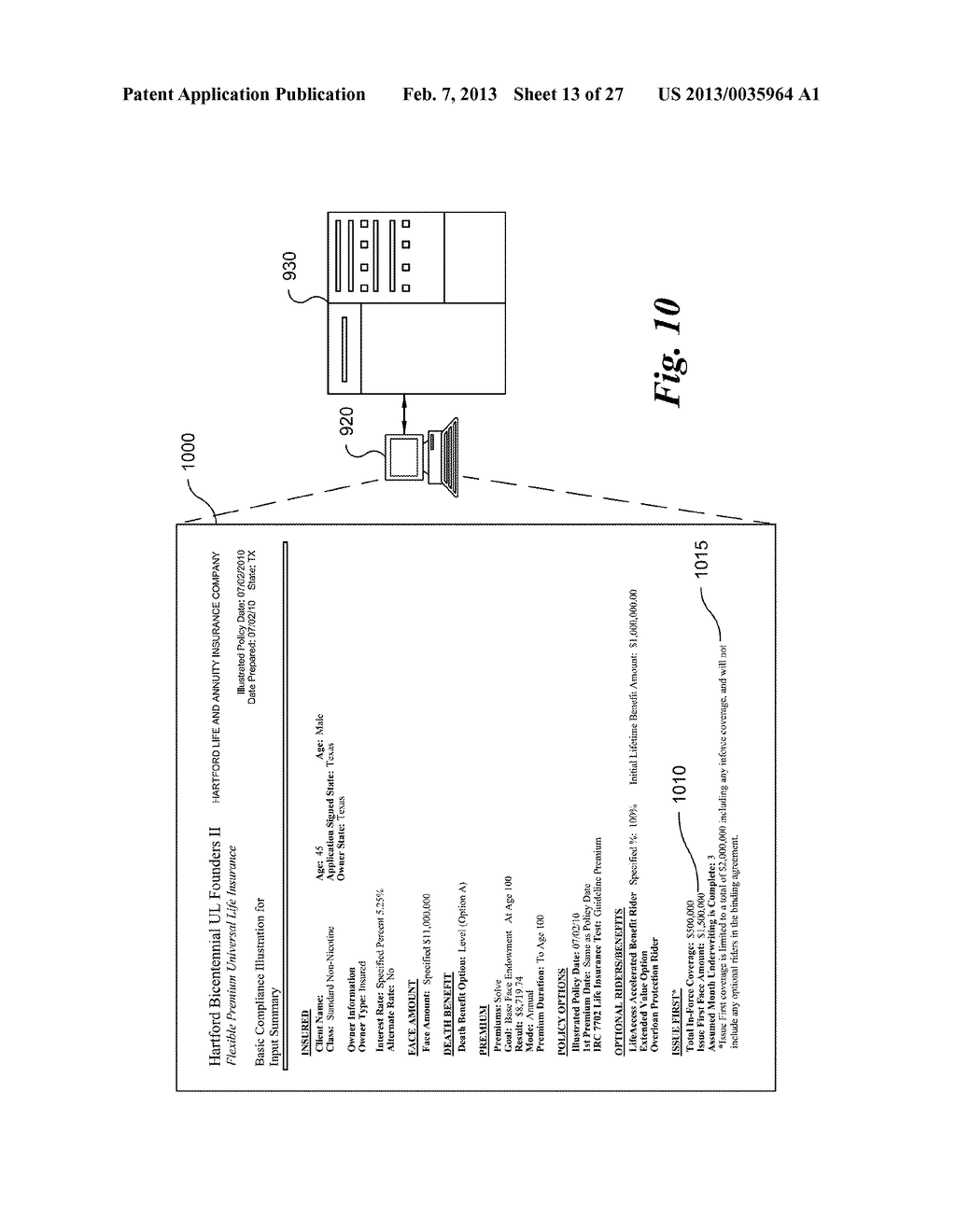 SYSTEM AND METHOD FOR DATA PROCESSING FOR TERM LIFE INSURANCE POLICIES     ISSUED BEFORE COMPREHENSIVE UNDERWRITING - diagram, schematic, and image 14