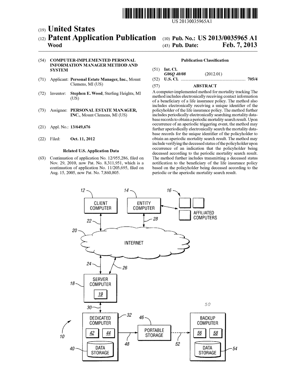 Computer-Implemented Personal Information Manager Method And System - diagram, schematic, and image 01