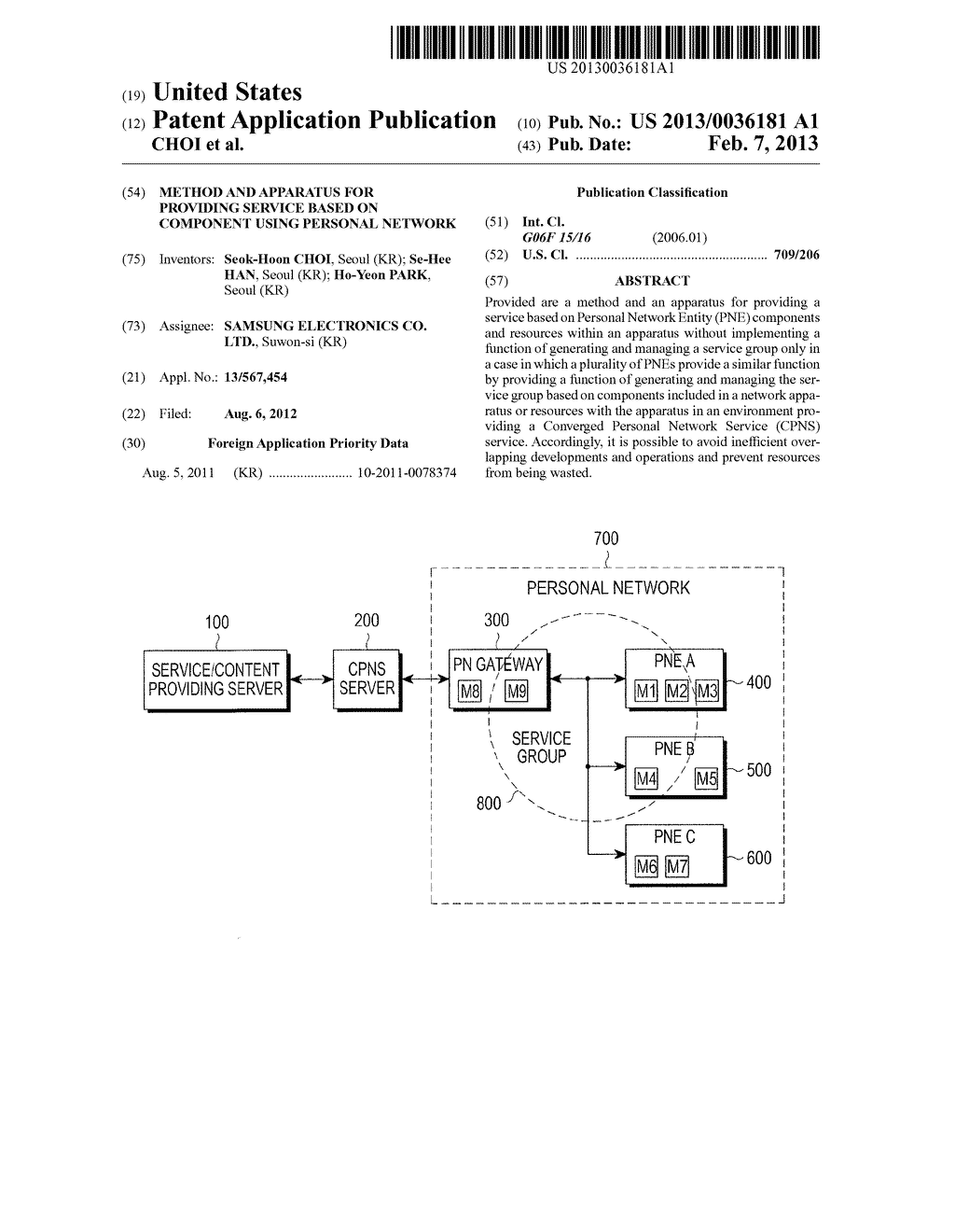 METHOD AND APPARATUS FOR PROVIDING SERVICE BASED ON COMPONENT USING     PERSONAL NETWORK - diagram, schematic, and image 01