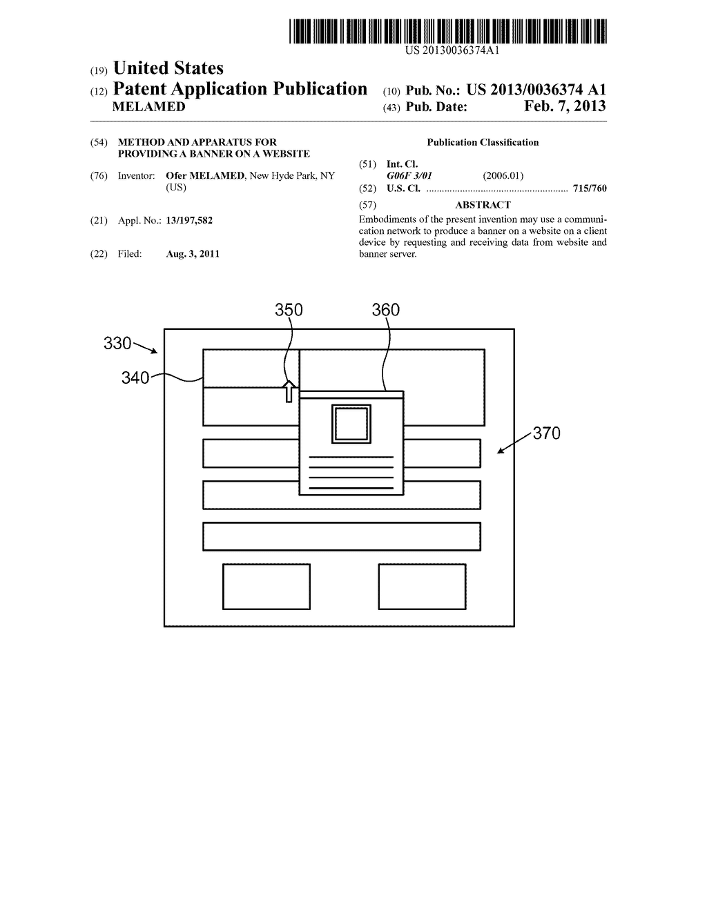 METHOD AND APPARATUS FOR PROVIDING A BANNER ON A WEBSITE - diagram, schematic, and image 01