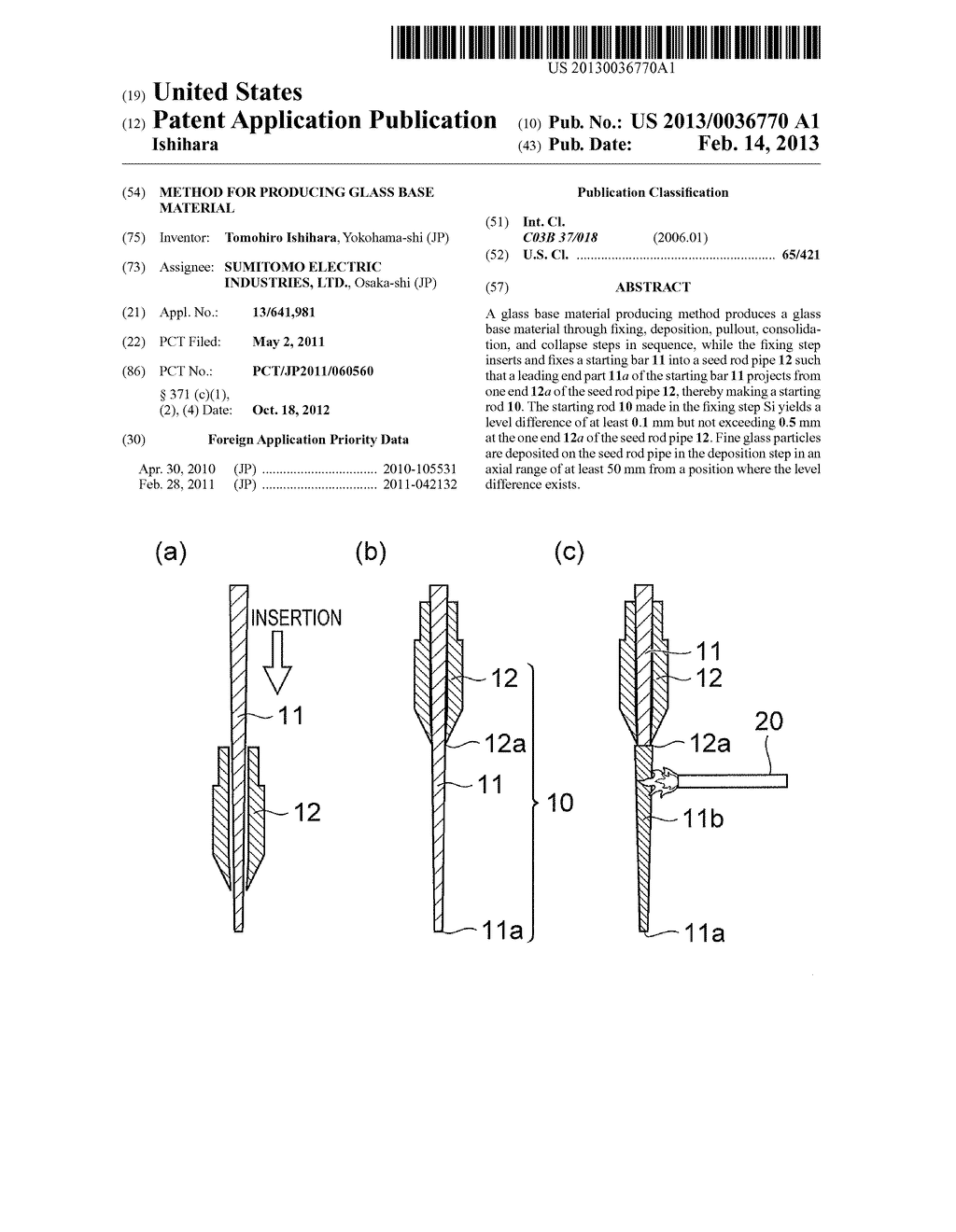 METHOD FOR PRODUCING GLASS BASE MATERIAL - diagram, schematic, and image 01