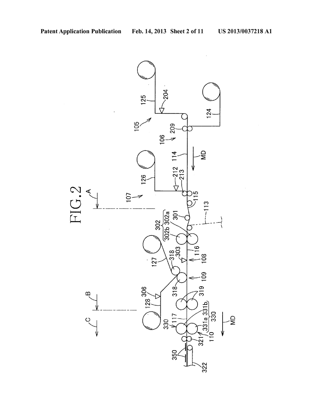 APPARATUS FOR MAKING BODILY FLUID ABSORBENT PAD - diagram, schematic, and image 03