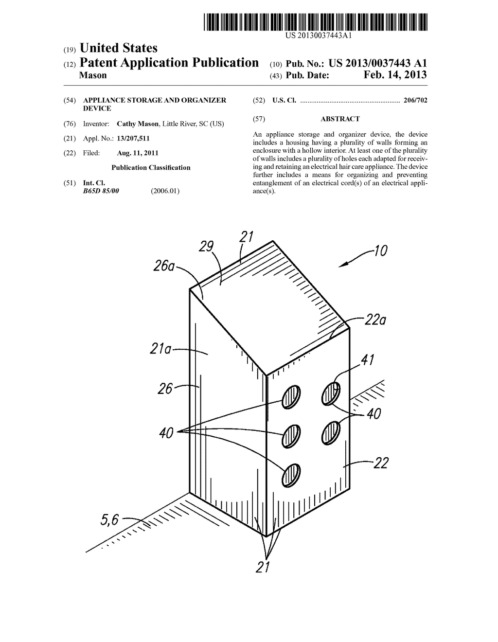 Appliance Storage And Organizer Device - diagram, schematic, and image 01