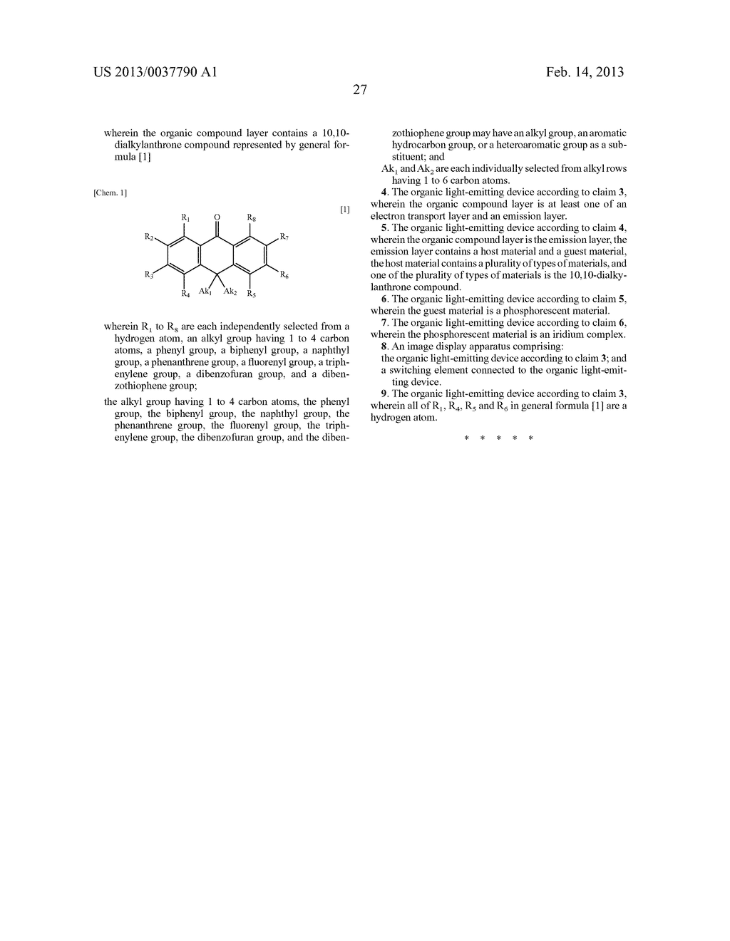 NOVEL 10,10-DIALKYLANTHRONE COMPOUND AND ORGANIC LIGHT-EMITTING DEVICE     INCLUDING THE SAME - diagram, schematic, and image 29