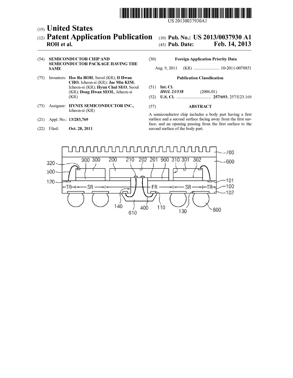 SEMICONDUCTOR CHIP AND SEMICONDUCTOR PACKAGE HAVING THE SAME - diagram, schematic, and image 01