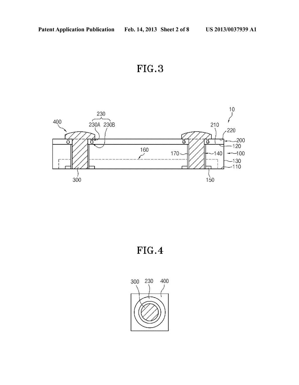 SEMICONDUCTOR PACKAGE AND STACK-TYPE SEMICONDUCTOR PACKAGE HAVING THE SAME - diagram, schematic, and image 03