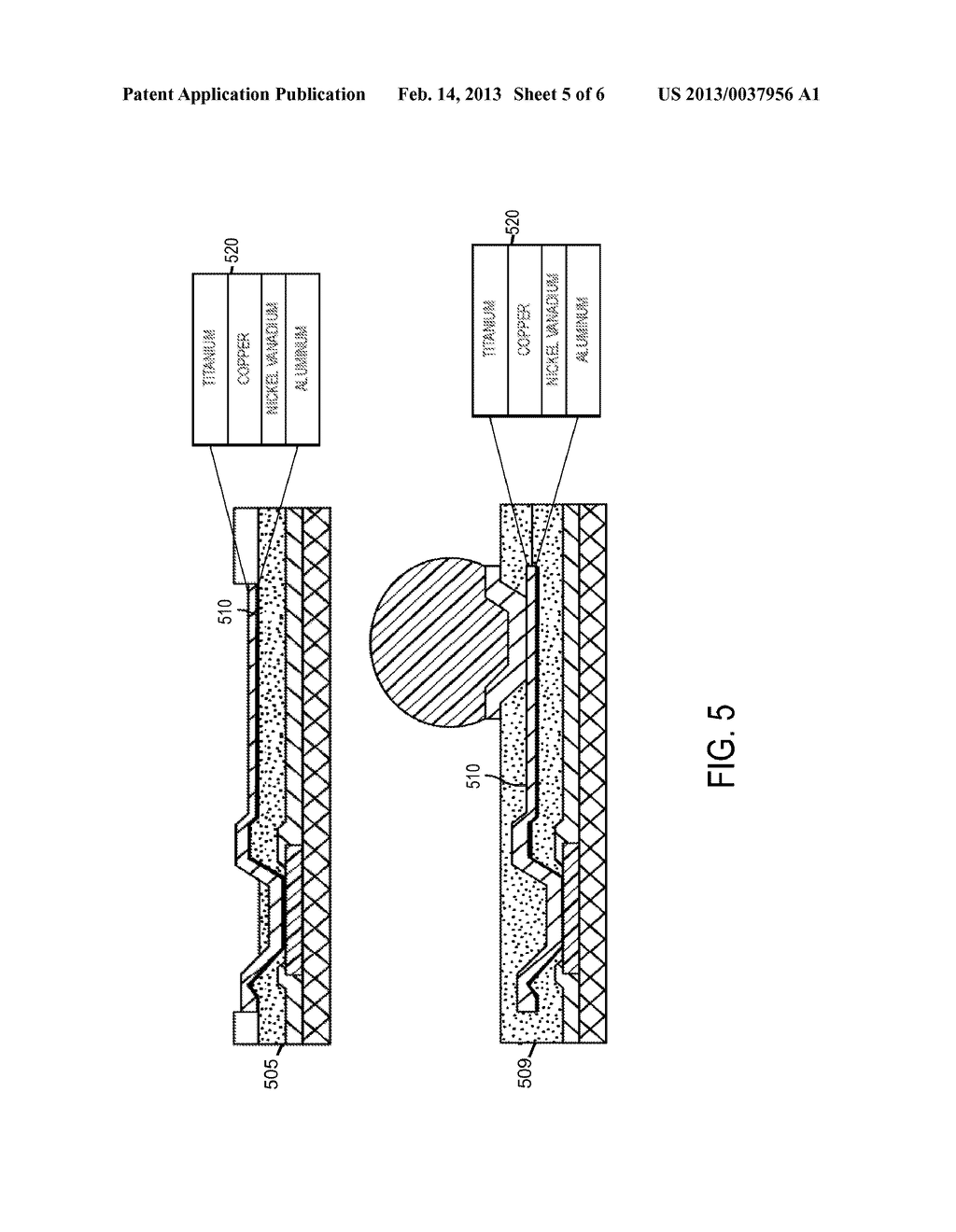 THIN FILM STRUCTURE FOR HIGH DENSITY INDUCTORS AND REDISTRIBUTION IN WAFER     LEVEL PACKAGING - diagram, schematic, and image 06