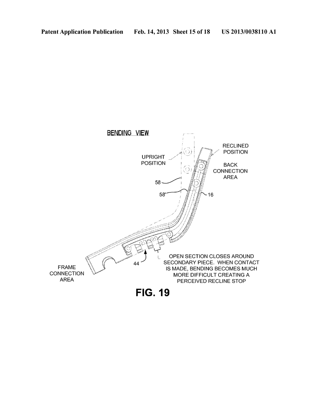 FLEXIBLE BACK SUPPORT MEMBER WITH INTEGRATED RECLINE STOP NOTCHES - diagram, schematic, and image 16