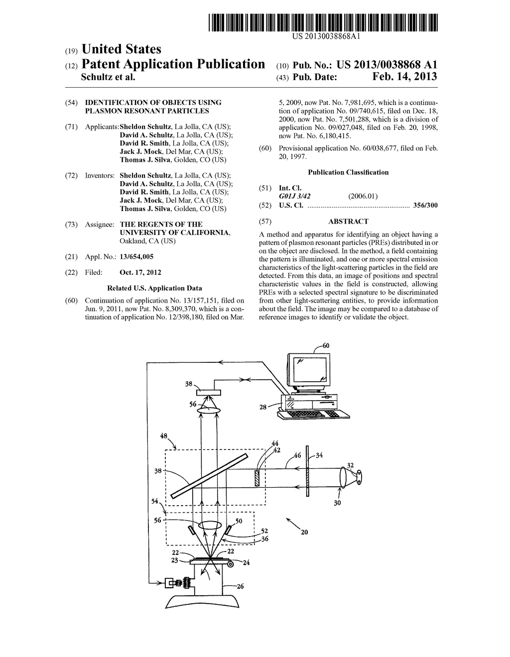 IDENTIFICATION OF OBJECTS USING PLASMON RESONANT PARTICLES - diagram, schematic, and image 01