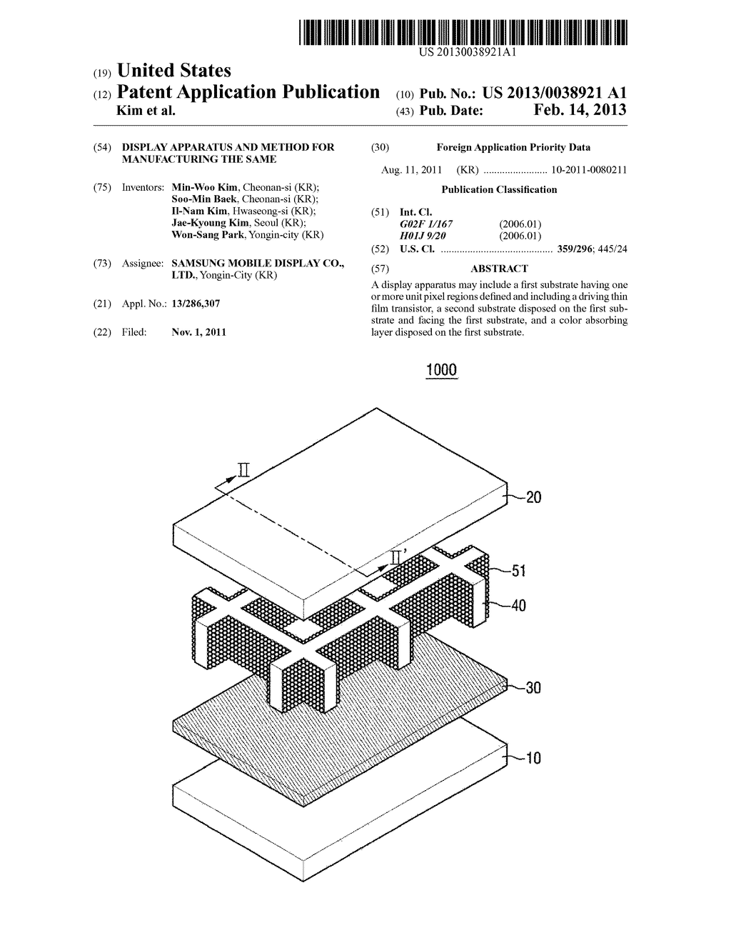 Display Apparatus and Method for Manufacturing the Same - diagram, schematic, and image 01