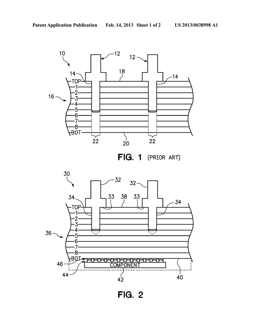 PRINTED CIRCUIT BOARD HAVING A NON-PLATED HOLE WITH LIMITED DRILL DEPTH - diagram, schematic, and image 02
