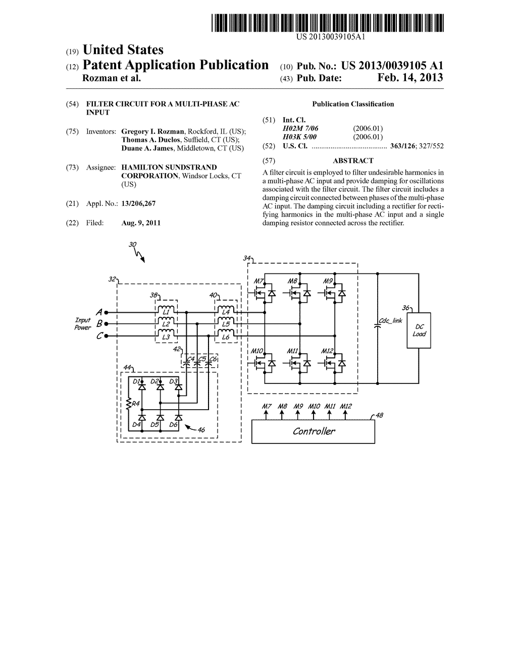 FILTER CIRCUIT FOR A MULTI-PHASE AC INPUT - diagram, schematic, and image 01