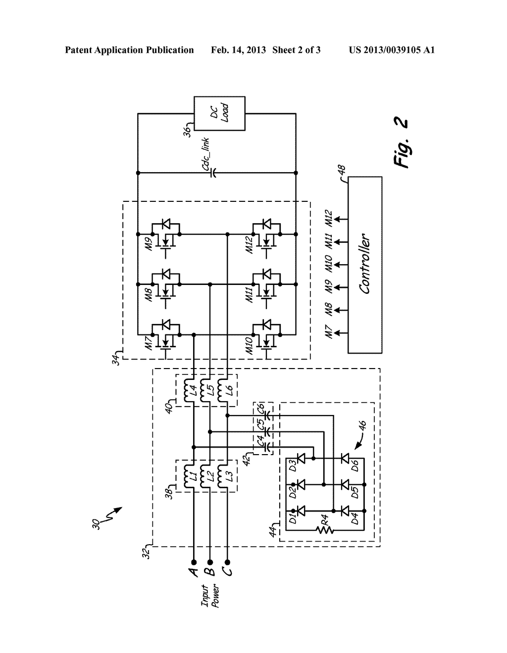 FILTER CIRCUIT FOR A MULTI-PHASE AC INPUT - diagram, schematic, and image 03