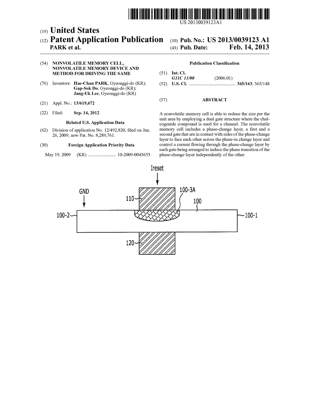 NONVOLATILE MEMORY CELL, NONVOLATILE MEMORY DEVICE AND METHOD FOR DRIVING     THE SAME - diagram, schematic, and image 01