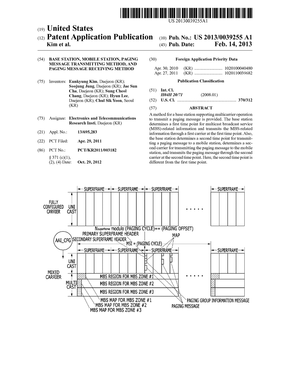 BASE STATION, MOBILE STATION, PAGING MESSAGE TRANSMITTING METHOD, AND     PAGING MESSAGE RECEIVING METHOD - diagram, schematic, and image 01