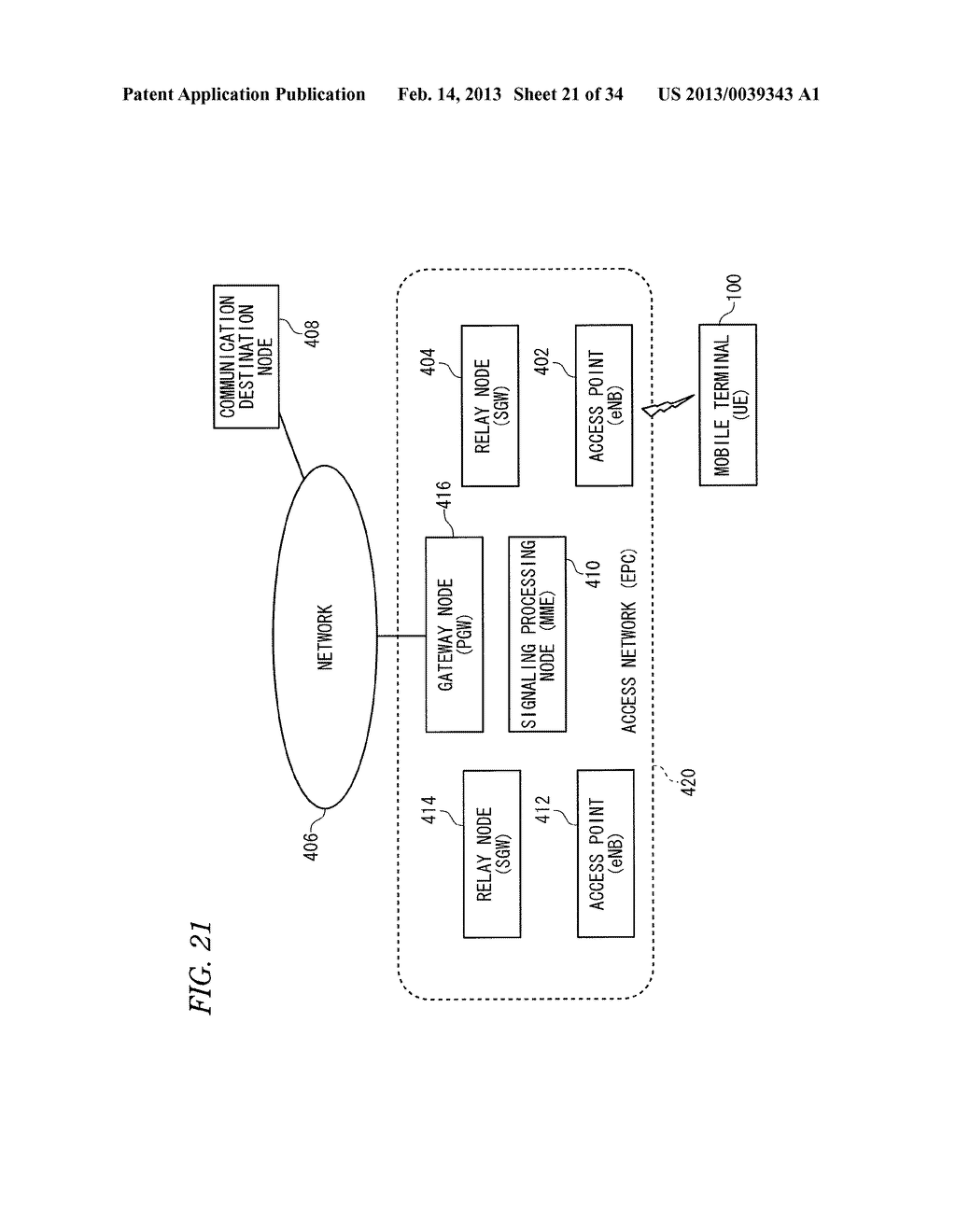 MOBILE WIRELESS SYSTEM, ACCESS POINT DEVICE, AND HANDOVER PROCESSING     METHOD - diagram, schematic, and image 22