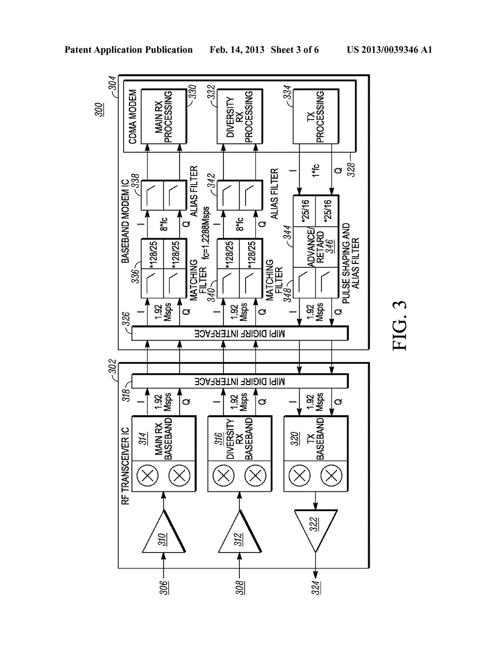 APPARATUS AND METHOD OF USING CDMA ARCHITECTURE FOR 3GPP2 COMPLIANT     TRANSCEIVERS - diagram, schematic, and image 04