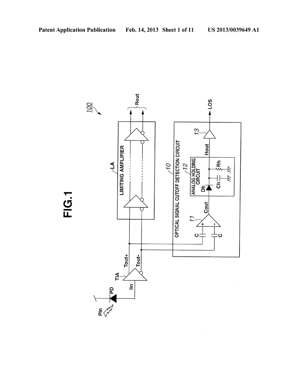 OPTICAL SIGNAL CUTOFF DETECTION CIRCUIT AND OPTICAL RECEIVER - diagram, schematic, and image 02