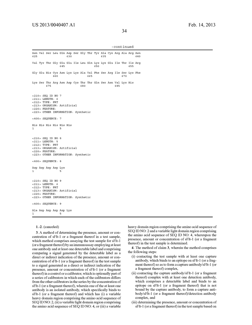 SOLUBLE FMS-LIKE TYROSINE KINASE-1 (sFLT-1) ANTIBODY AND RELATED     COMPOSITION, KIT, METHODS OF USING, AND MATERIALS AND METHOD FOR MAKING - diagram, schematic, and image 42