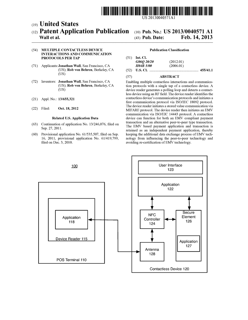 MULTIPLE CONTACTLESS DEVICE INTERACTIONS AND COMMUNICATION PROTOCOLS PER     TAP - diagram, schematic, and image 01