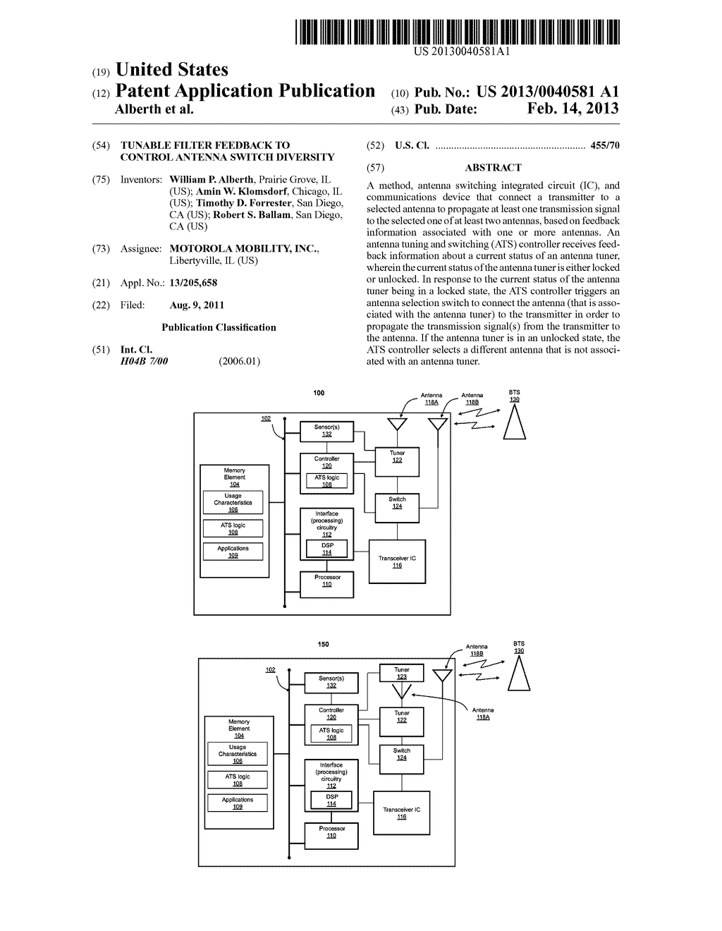 TUNABLE FILTER FEEDBACK TO CONTROL ANTENNA SWITCH DIVERSITY - diagram, schematic, and image 01