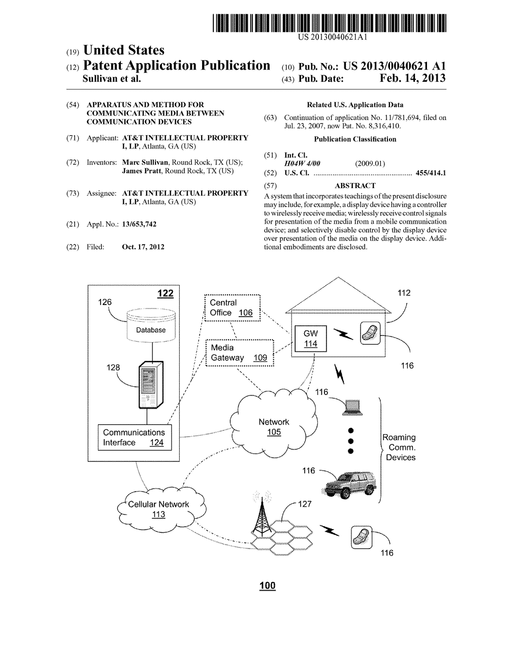 APPARATUS AND METHOD FOR COMMUNICATING MEDIA BETWEEN COMMUNICATION DEVICES - diagram, schematic, and image 01