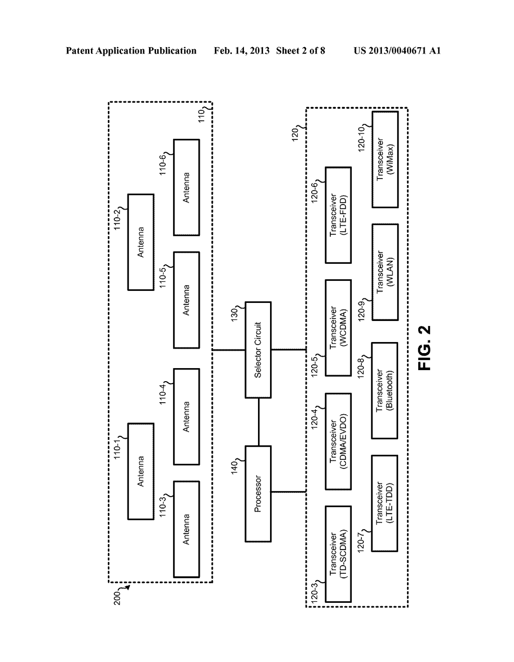 ANTENNA TO TRANSCEIVER MAPPING OF A MULTIMODE WIRELESS DEVICE - diagram, schematic, and image 03