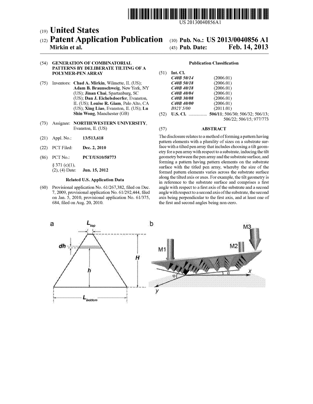 Generation of Combinatorial Patterns by Deliberate Tilting of a     Polymer-Pen Array - diagram, schematic, and image 01