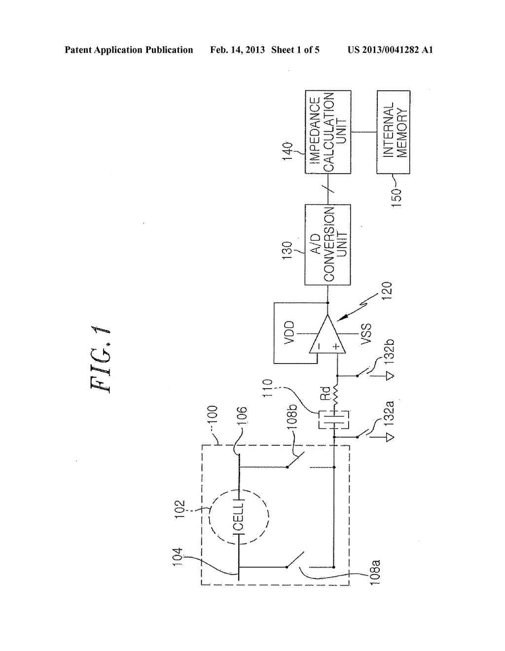 APPARATUS FOR MEASURING INTERFACIAL IMPEDANCE BETWEEN THE BODY AND A     STIMULATING ELECTRODE - diagram, schematic, and image 02