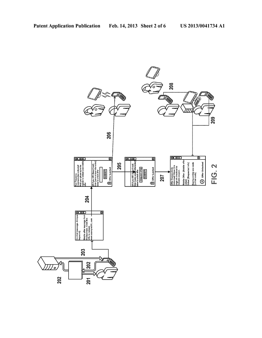 Method of Passing and Redeeming Coupons Via Webpage Accessed from Mobile     Phone - diagram, schematic, and image 03