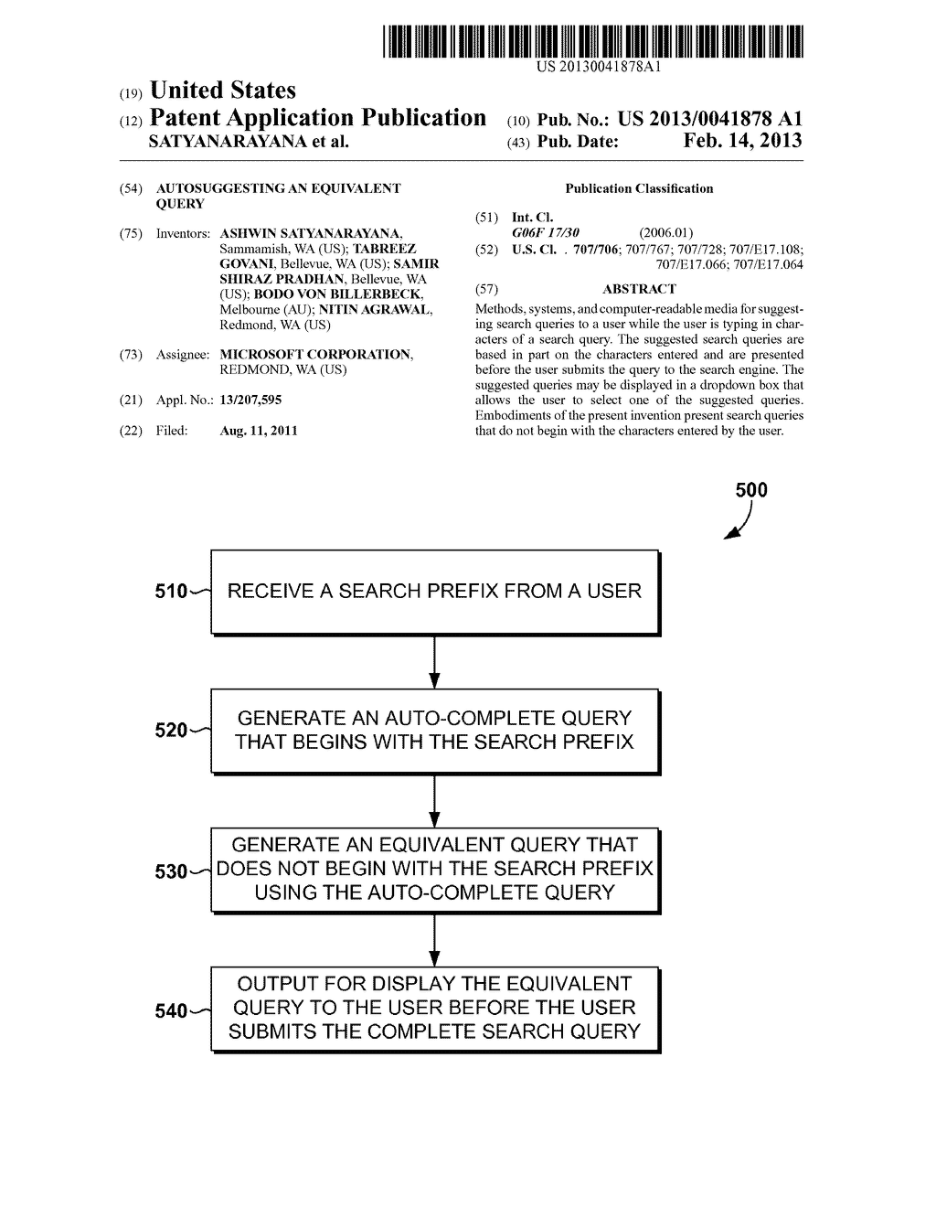 AUTOSUGGESTING AN EQUIVALENT QUERY - diagram, schematic, and image 01