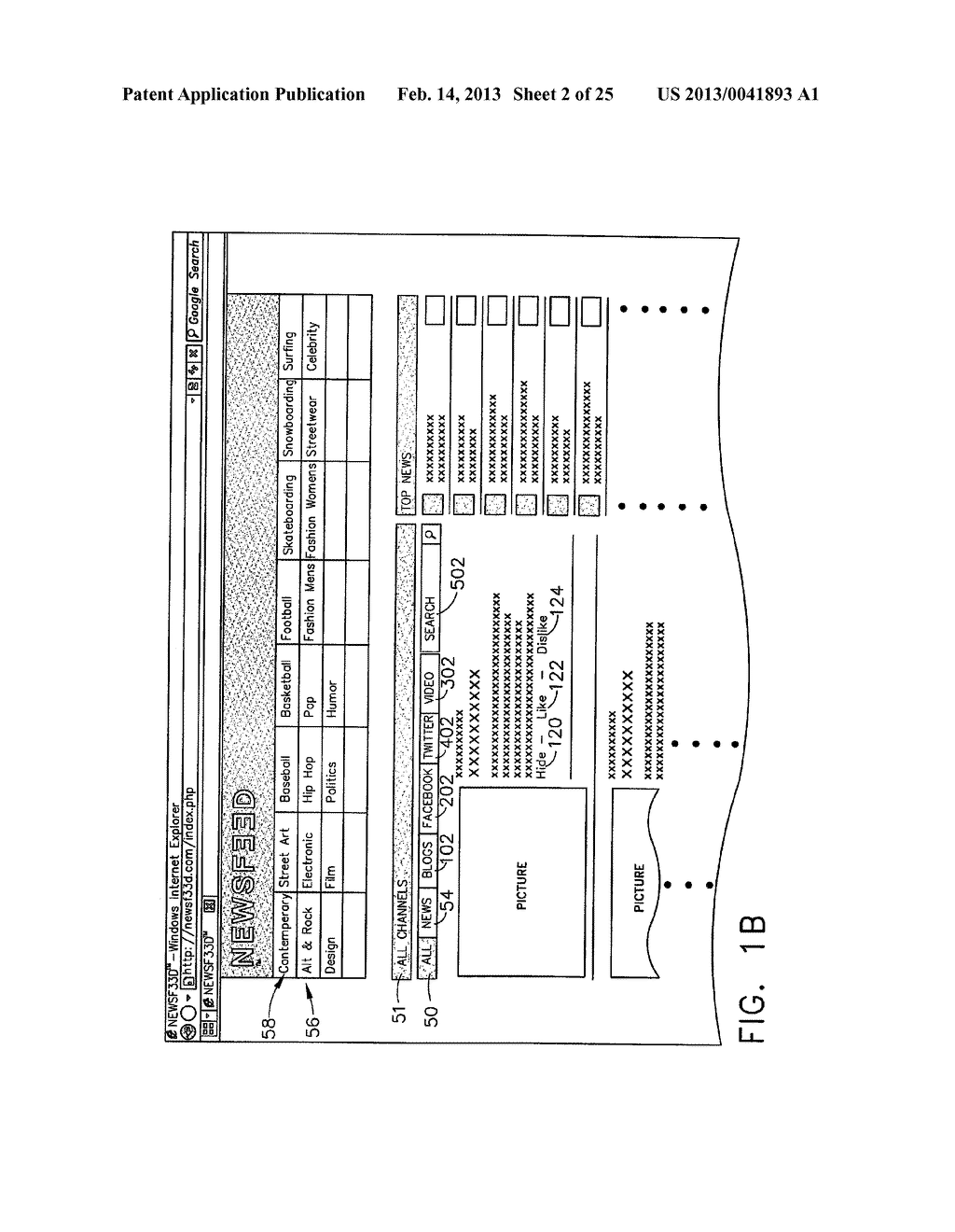 SYSTEM FOR CREATING AND METHOD FOR PROVIDING A NEWS FEED WEBSITE AND     APPLICATION - diagram, schematic, and image 03