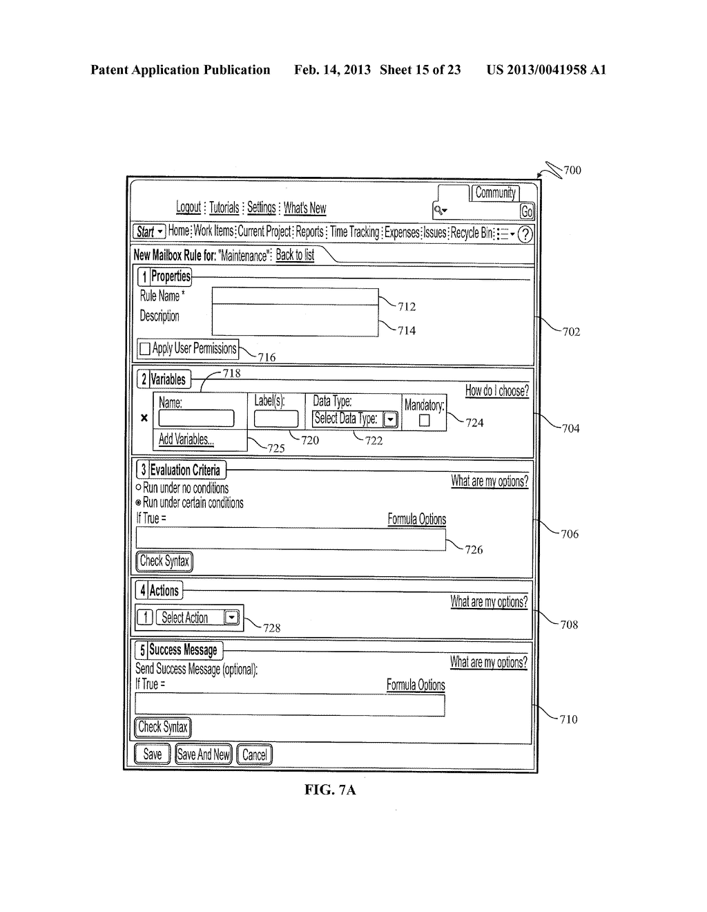 SYSTEM AND METHOD FOR PROJECT MANAGEMENT SYSTEM OPERATION USING ELECTRONIC     MESSAGING - diagram, schematic, and image 16