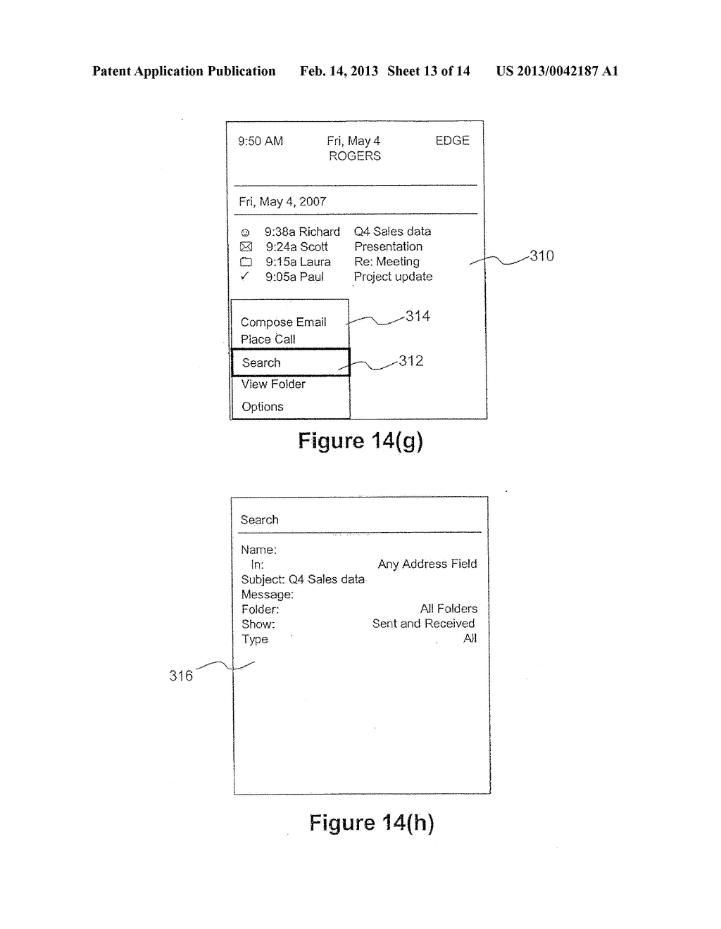 METHOD AND SYSTEM FOR USING SUBJECTS IN INSTANT MESSAGING SESSIONS ON A     MOBILE DEVICE - diagram, schematic, and image 14