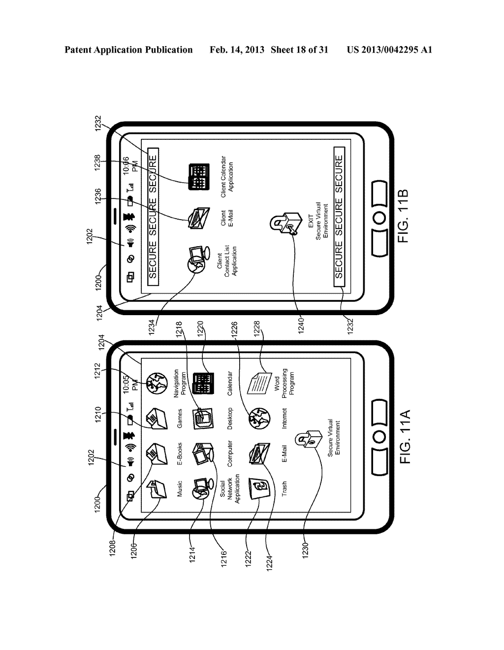 METHOD AND APPARATUS FOR PROVIDING A SECURE VIRTUAL ENVIRONMENT ON A     MOBILE DEVICE - diagram, schematic, and image 19