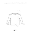 GARMENT HAVING MOISTURE ABSORBING REGIONS diagram and image