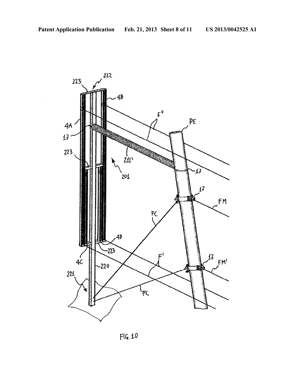 Fastening Device for Movable Wires on a Row of Plants - diagram, schematic, and image 09