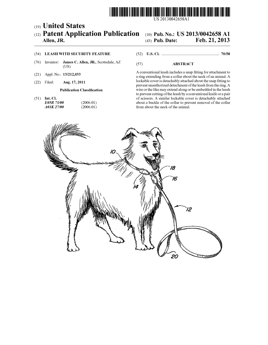 LEASH WITH SECURITY FEATURE - diagram, schematic, and image 01