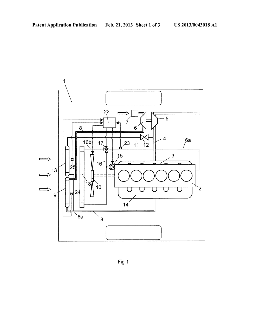 ARRANGEMENT AND METHOD FOR WARMING OF COOLANT WHICH CIRCULATES IN A     COOLING SYSTEM - diagram, schematic, and image 02